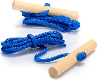 Produktbild von com-four® 2x Schlittenleine mit Holzgriff, Rodelzubehör Zugseil für Schlitten, Dreirad oder andere Kinderfahrzeuge, Premium  Germany!