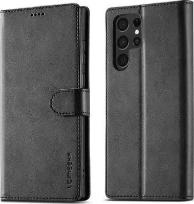 Produktbild von Samsung Galaxy S22 Ultra Hülle - LC.IMEEKE Luxus Klapphülle - Schwarz