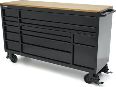 Produktbild von HBM Werkzeugwagen, 14 Schubladen, 182 cm, schwarz