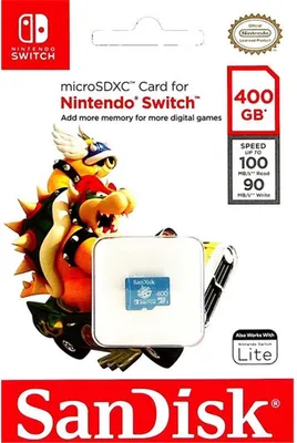 Produktbild von SanDisk Von Nintendo, 400 GB, MicroSDXC, Klasse 1, 100 MB/s, 90 MB/s, Blau
