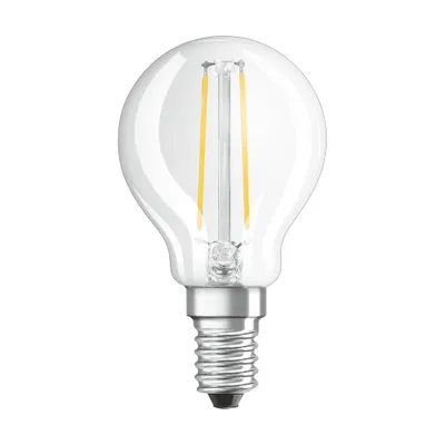 A single LED filament light bulb is shown against a white background.
