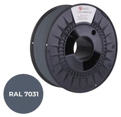 Produktbild von Tisková struna (filament) C-TECH PREMIUM LINE, PLA, šedomodrá, RAL7031, 1,75mm, 1kg