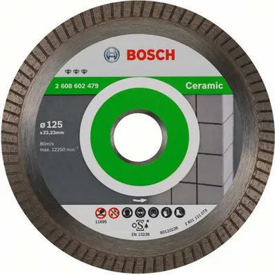 Obrázok produktu pre Bosch 2 608 602 479, Keramický, 12,5 cm, 2,22 cm, 1,4 mm, Bosch, 1 kusov
