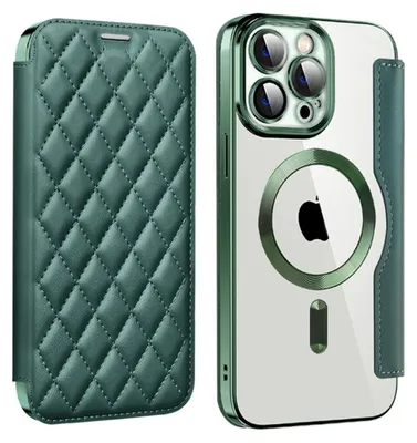 Produktbild von Für Apple iPhone 15 Pro Max 360 Grad Full Body Magsafe RFID Anti Datenklau Kunst Leder Hülle Tasche Smart Cover