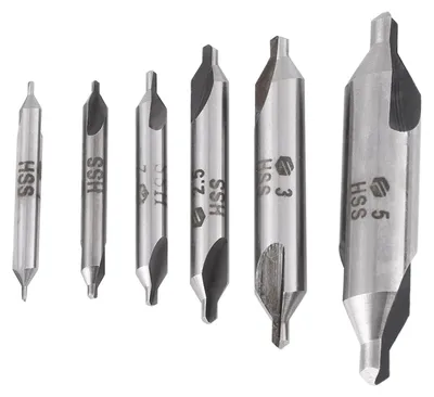 Zentrierbohrer-Set 6-teilig, HSS, 60°, 1-5 mm