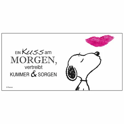 Produktbild von Peanuts - Tasse Snoopy: Ein Kuss am Morgen, vertreibt Kummer & Sorgen