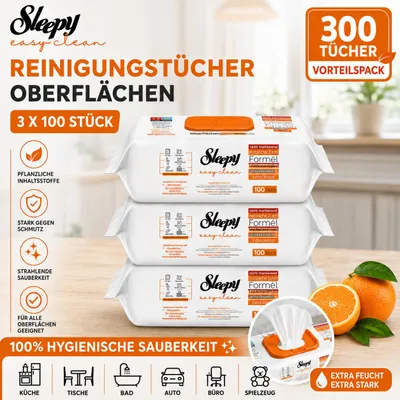 Produktbild von Sleepy Easy Clean Orange 3x100, KI-generiertes Bild