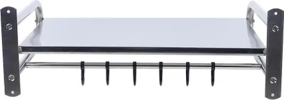 Obrázok produktu pre Držiak na mikrovlnnú rúru – kuchynská polička – nerezová oceľ – vysoká nosnosť – 53x38x18 cm – strieborná farba