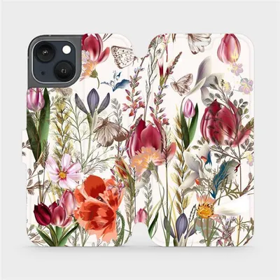 Zdjęcie produktu dla Etui z klapką na telefon iPhone 13, Mobiwear Book, bukiet kwiatów