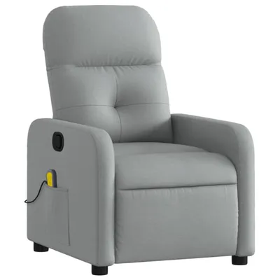 Image de vidaXL Fauteuil de massage gris clair Tissu