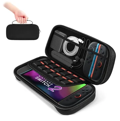 Image de Coque de protection pour console, étui rigide pour 12 jeux, Nintendo Switch 2, noir