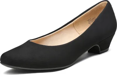 Produktbild von DREAM PAIRS Damen Chunky Geschlossene Zehe Niedrige Blockabsätze Arbeit Pumps Bequeme Runde Zehe,Farbe: Schwarz-PU, Größe: 40