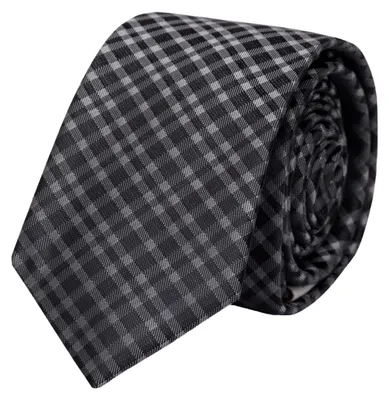 Produktbild von Fabio Farini - 1 Stück Schwarze Herren Schlips - dunkle Krawatten in 6cm Breite Schmal (6cm), Schwarz/Anthrazit