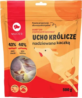 Immagine prodotto di Anatra con orecchie da coniglio - snack per cani - 500g