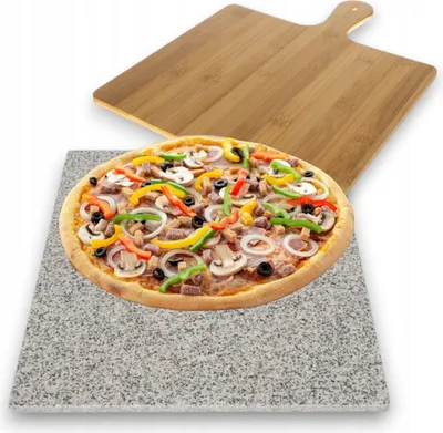 Obrázek produktu pro GRANITOVÝ KÁMEN na pizzu BAMBOO Pečicí sada 2v1 s lopatkou Prkénko na pizzu
