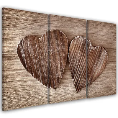Produktbild von Triptychon auf leinwand andere - braun 150x100 cm Feeby braun wandbild bereit zum aufhängen