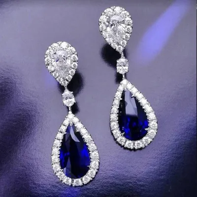 Produktbild von Mode runde tropfenförmige Strass baumeln Ohrstecker Braut Party Schmuck Geschenk