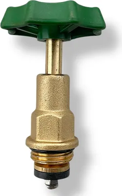 A close-up studio shot of a valve component.