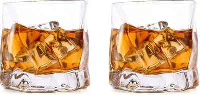 Set von 2 Unregelmäßigen Whisky Gläsern - Perfektes Geschenk für Männer, Ideal für Geburtstag, Vatertag und Pension