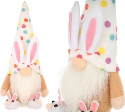 Immagine prodotto di Decorazione primaverile: gnomo, coniglio, decorazione per la casa, 25 cm