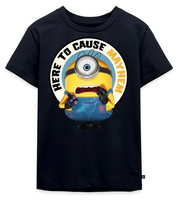 Produktbild von Spreadshirt Minions Hier Um Chaos Zu Verursachen Kinder Premium T-Shirt, 98/104 (2 Jahre), Navy