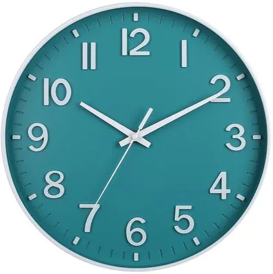Image de Horloge murale silencieuse de 30 cm avec chiffres arabes et trotteuse, pour le salon