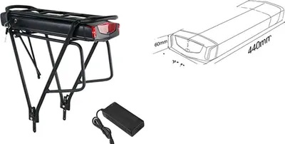 Obrázok produktu pre Batéria pre bicykel, 36V 17,5Ah, výkon 630WH, 36V15Ah s nosičom