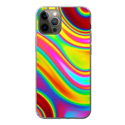 Produktbild von MuchoWow® Handyhülle Schutzhülle Hülle für iPhone 12 Pro Kunst - Wellen - Farben - Psychedelisch Silikon Softcase Handy Hülle - Abdeckung
