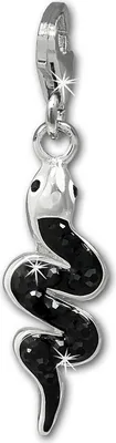 Image de SilberDream noir Charm serpent zirconium 925 argent Charms-Pendentif GSC585S