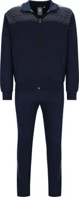 Produktbild von hajo Herren Hausanzug, lang - Soft Sweat, Zip-Jacke, Homewear Dunkelblau M