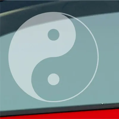 Produktbild von Auto Aufkleber Yin und Yang Symbol KFZ 10x10 cm Milchglas Sticker Heckscheibenaufkleber