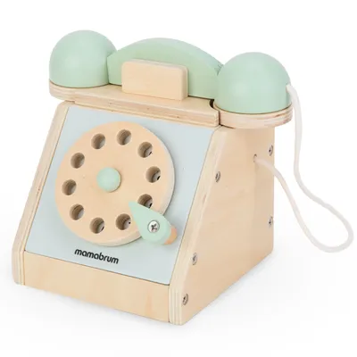 Zdjęcie produktu dla Drewniany telefon retro - miętowy