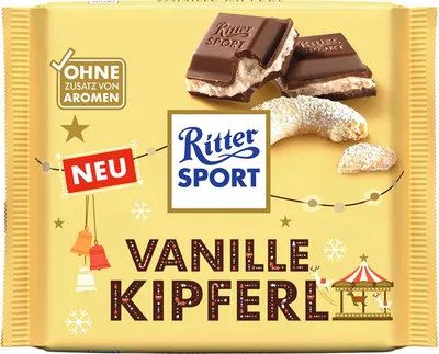 Zdjęcie produktu dla Ritter Sport waniliowe półksiężyce nadziewane mleczną czekoladą opakowanie 100g