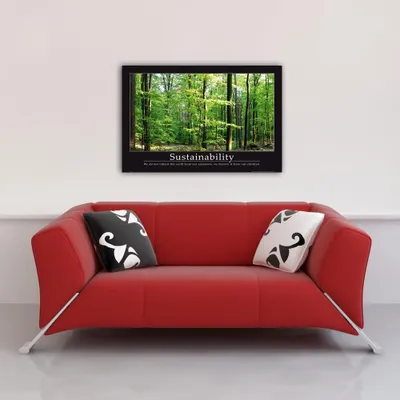 Image de Motivational - Poster - Sustainability + 2 plinthes en bois 92 cm noir