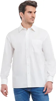 Image de Russell Collection - Chemise facile d'entretien pour homme, manches longues RW10421 (3XL) (blanc)
