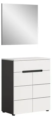 Produktbild von Garderoben-Set Canu | Basalt grau / Weiß | 2-teilig