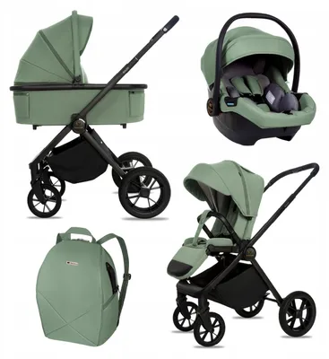 Zdjęcie produktu dla BabyLux® Wózek Dziecięcy 3w1 BOLDO Spacerówka Gondola Lekki Składany Zestaw, Fotelik Samochodowy I-Size, 4 Pozycje Oparcia, Torba i inne Akcesoria