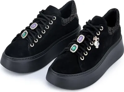 Produktbild von Plateau Sneaker aus Leder Modell 4918 Schwarz - Schuhgröße: EUR 40