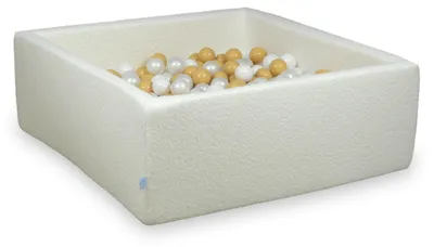 Produktbild von Trockenpool 110x110x40 Boucle White 600 Bälle: weiß, perlmutt, beige