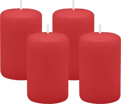 Produktbild von 4er Set Adventskranzkerzen Rot Ø 50 x 80 mm