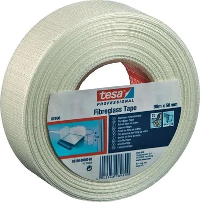 Productafbeelding van Tesa glasvezelversterkt tape 60100, 90 meter, 50 mm, wit - 60100-00000-00