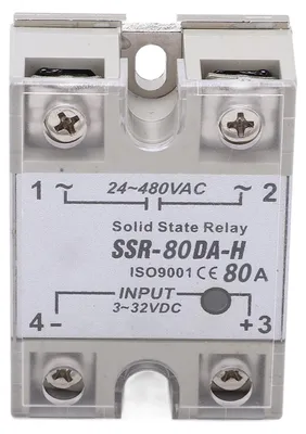SSR 80A Halbleiterrelais, 24-480V AC, 3-32V DC Steuerung