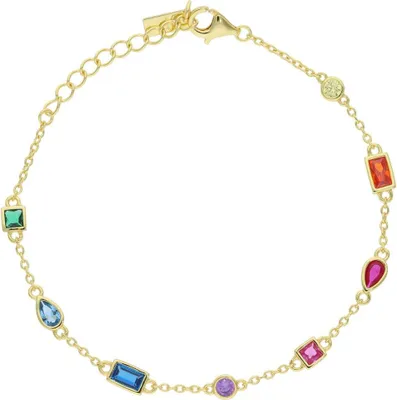 Produktbild von Mabina Damen Silber Armband 533746 Gelbgold plattiert, Zirkonia