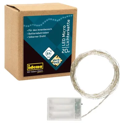 Produktbild von Micro Lichterkette 20 LED, warmweiß,6h-Timer 220cm