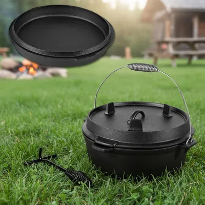 Produktbild von Melko Dutch Oven Deckelheber Potjie BBQ Feuertopf Camping Bräter - 31x20 cm