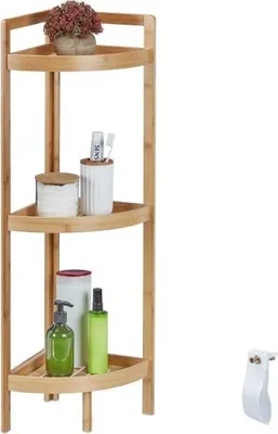Produktbild von Eckregal aus Bambus mit 3 Ablageflächen