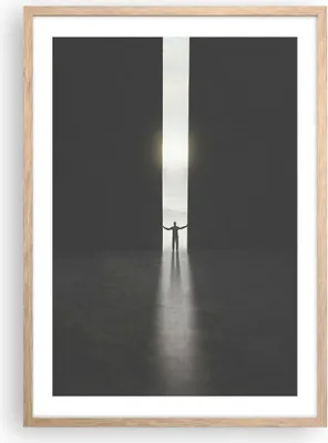 Produktbild von Gerahmtes Poster - Rahmen in heller Eiche - Tor Mensch Licht - 50x70 cm - Wand Bild - Wanddeko - Wandbilder - Kunstposter - Wandposter - Bilderrahmen - Bilder - Kunstdruck - P2NPA50x70-4698