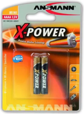 Obrázok produktu pre Ansmann X-Power AAAA, 1x 2, Batéria na jedno použitie, AAAA, Alkalický, 1,5 V, 2 kusov, Blistr