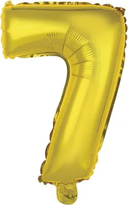 Immagine prodotto di amscan® 9909685 Palloncino in foil mini numero 7 - 35 cm, oro