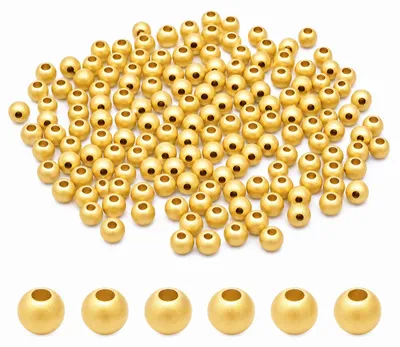 300 Stück 3 mm runde Abstandsperlen, 18K vergoldet, für Schmuck